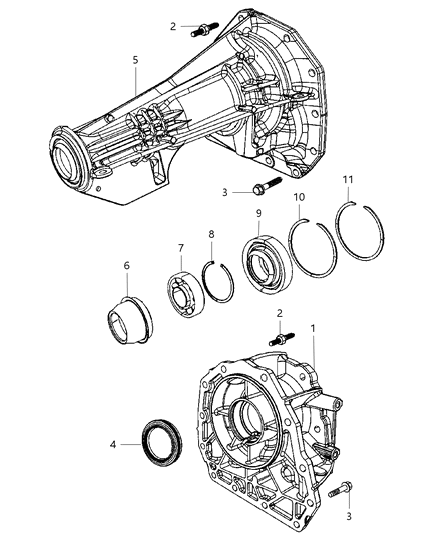 2008 Dodge Ram 2500 Adapter Transfer Case Diagram for 52119433AB