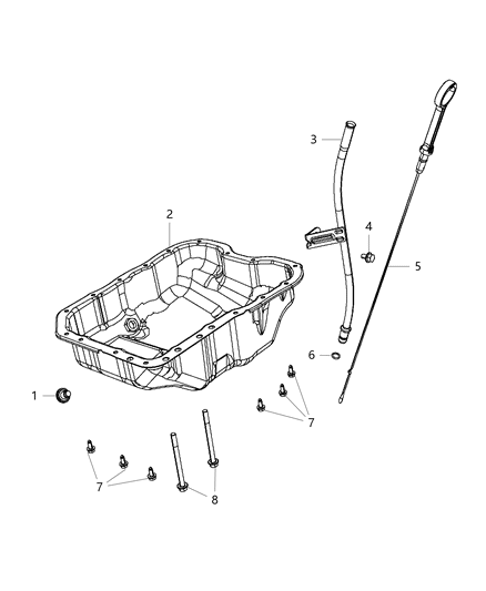 2001 Chrysler Sebring Indicator Engine Oil Level Diagram for 5047398AC