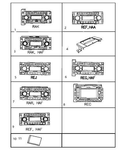 Radio AM/FM CD W/Nav/Dvd & CD - Ctrl Diagram for 5064184AA