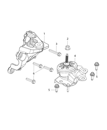2005 Chrysler PT Cruiser Isolator Engine Mount Left Side Diagram for 68284621AB