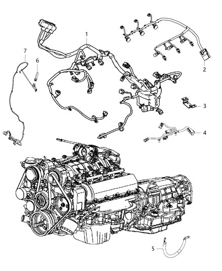 2008 Dodge Challenger Wiring Knock, Oil Pressure , & Temperature Sensor Diagram for 68303060AB