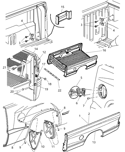 Wheelhouse Rear Inner Diagram for 55256034AC