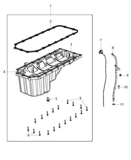 2015 Jeep Wrangler Indicator Engine Oil Level Diagram for 53034186AB