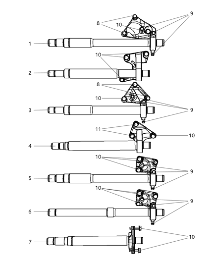 1986 Dodge D250 Shaft Intermediate Diagram for 5085097AC