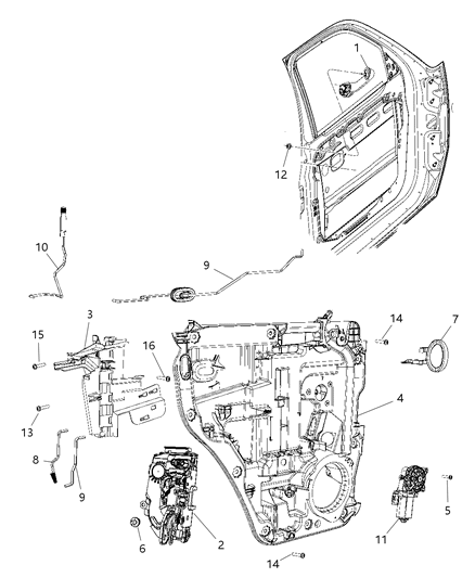 2013 Ram 2500 Link Inside Handle To Latch Rear Door Diagram for 68033504AA