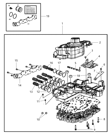 Manual Valve Assembly Transmission Diagram for 52119981AA