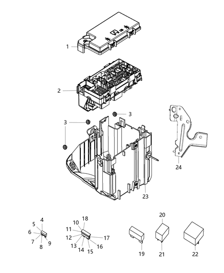 2020 Jeep Wrangler Cap Protective Tipm Bracket Stud Protective Cap Diagram for 4801330AA