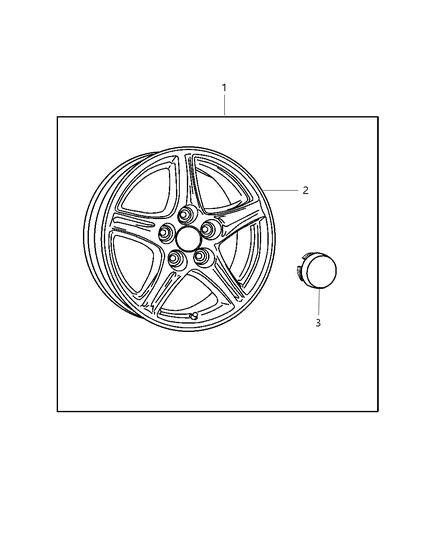 1996 Jeep Cherokee Wheel Kit Cast Aluminum Diagram for 82209993