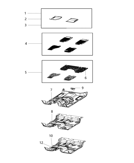 Mat Kit Floor Front And Rear Diagram for 1TP72LU7AB