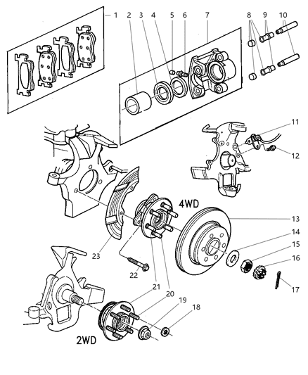 1985 Dodge Diplomat Pad Kit Front Disc Brake Diagram for V1013095AD