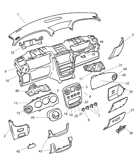 Cover Instrument Panel Diagram for RB71WL8AE