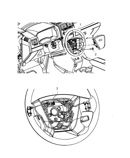 2023 Dodge Durango Wheel Steering Diagram for 1EX89XDHAC
