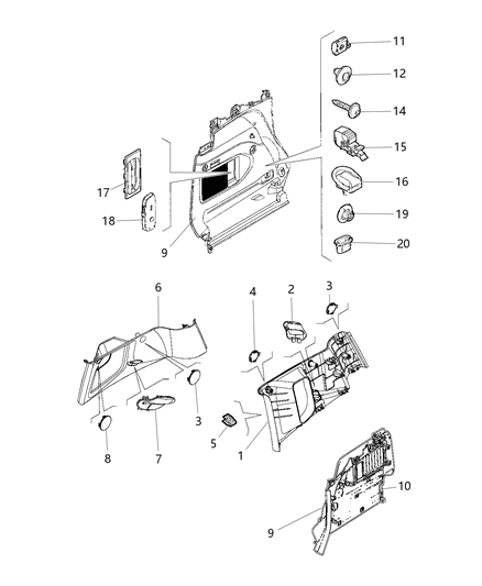 Cap Power Outlet Diagram for 68256595AA