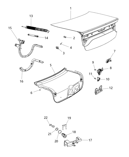 Cover Decklid Interior Trim Diagram for 68216949AF