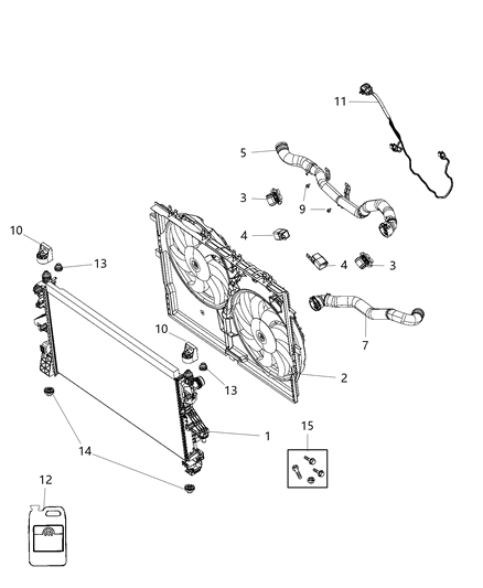 Hose Radiator Inlet Diagram for 52014860AA