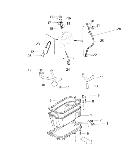 O Ring Engine Oil Indicator Tube Diagram for 68096977AA