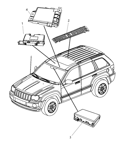 1999 Jeep Grand Cherokee Module Rain Sensor Diagram for 5026087AD