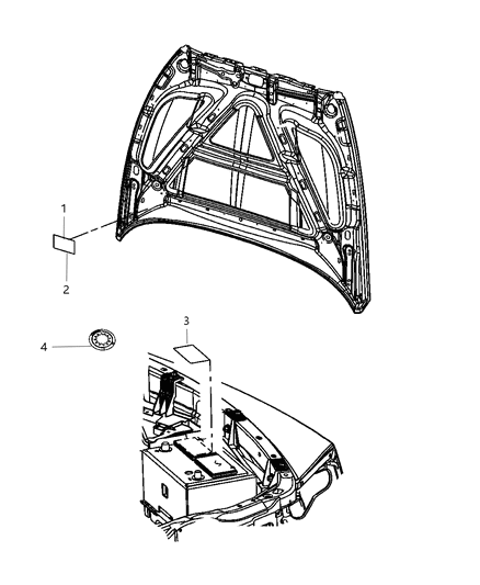 2011 Ram Dakota Label Vehicle Emission Control Information Diagram for 68080118AA