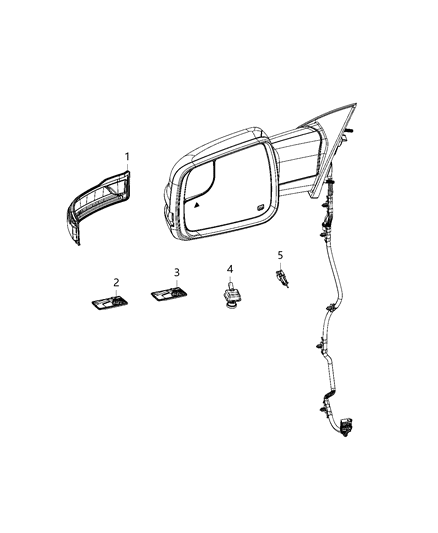 Puddle Lamp, Front Driver Side Diagram for 68402117AA