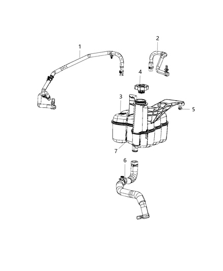 1984 Jeep Cherokee Hose Coolant Bottle Vent Diagram for 68359830AC