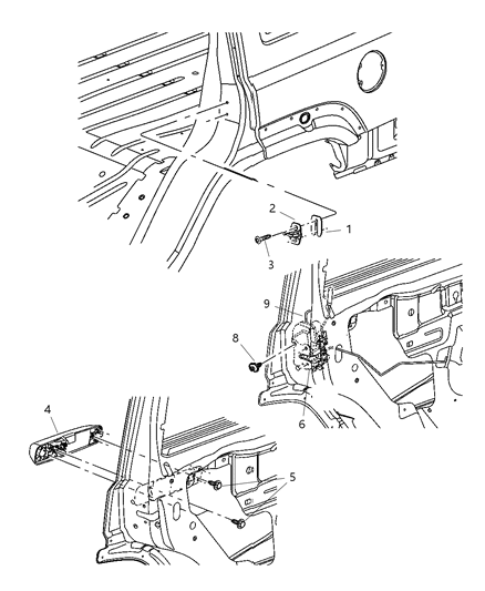 Latch Rear Door Diagram for 55396533AC