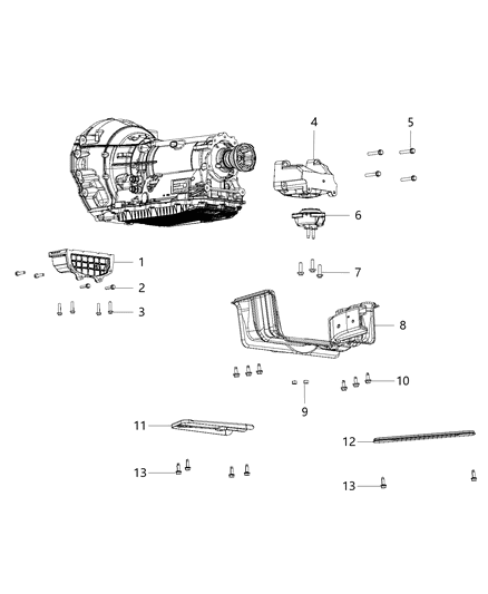 2018 Jeep Wrangler Bracket Transmission Mount Diagram for 68103011AA