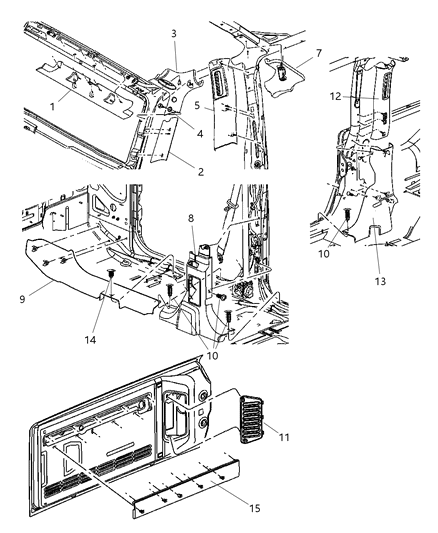 Molding A Pillar Diagram for 1CA74XDVAF