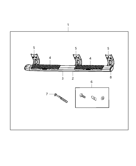 1995 Dodge Stratus Step Kit Tubular Side Diagram for 68156429AD