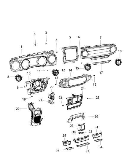 2009 Jeep Commander Door Passenger Air Bag, Passenger Side Diagram for 6ZQ36WAYAA