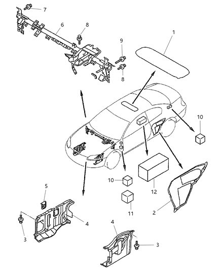 2001 Chrysler PT Cruiser Spacer Body Mount Diagram for MR384930