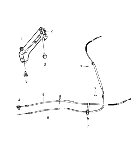 2016 Dodge Grand Caravan Equalizer Parking Brake Cable Diagram for 68158537AA