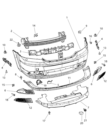 Bezel Fog Lamp Diagram for 5178285AA