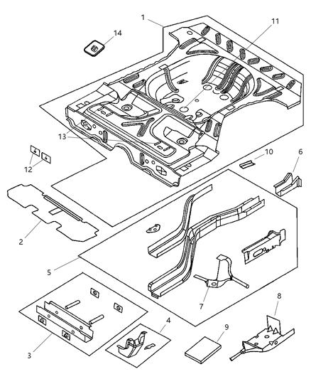 2005 Dodge Neon Retainer Seat Cushion Diagram for 4645939AA