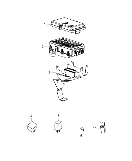 Cover Power Distribution Center Lower Diagram for 68304212AA
