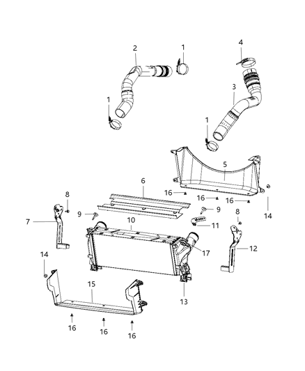 2017 Ram 3500 Clamp Hose Diagram for 55056718AA