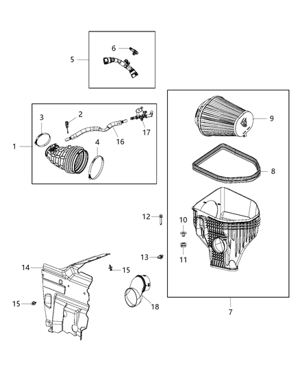 Duct Clean Air Assembly Diagram for 53011131AA