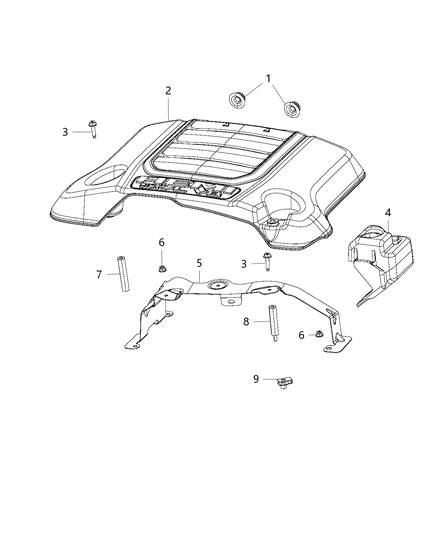 Cover Engine Diagram for 5281553AA