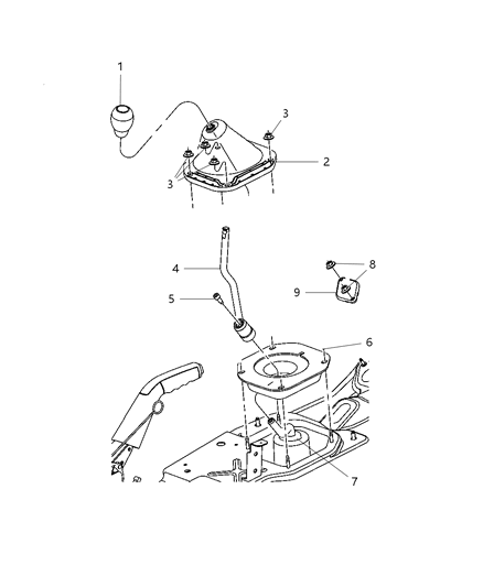 Gear Shift Assembly Diagram for 52125360AG