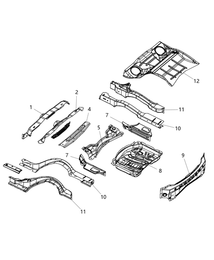 Panel Deck Opening Lower Diagram for 68037704AD