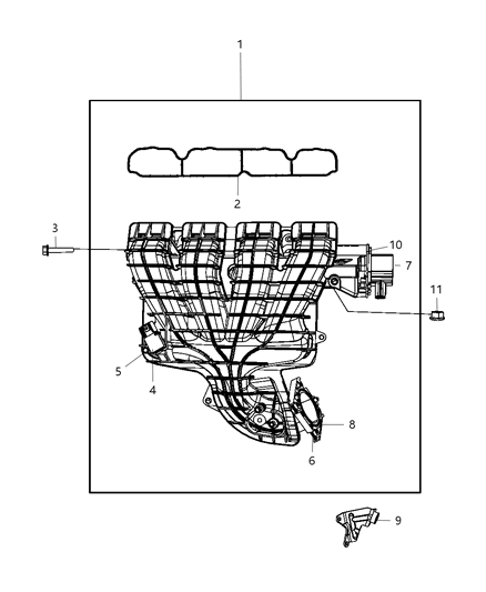Manifold Intake Includes All Items In The Box Diagram for 4884882AD