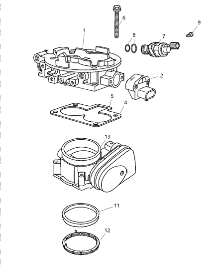 Throttle Body With Throttle Position Sensor Diagram for 53032801AB