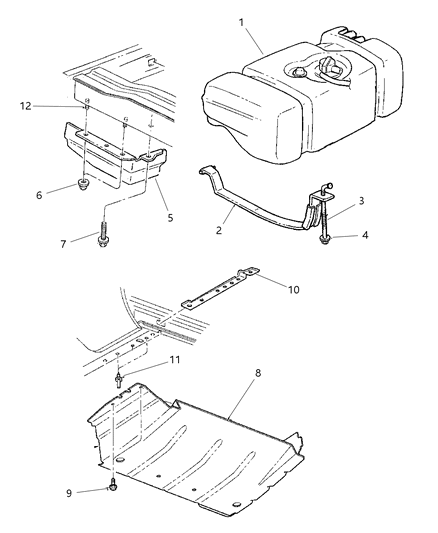 2012 Chrysler 300 J Bolt Fuel Tank Support Diagram for 52100362AA