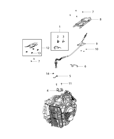 Nut Parking Brake Adjusting Diagram for 6512818AA