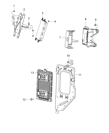 2017 Ram 3500 Module Powertrain Control Generic Diagram for 68243306AA