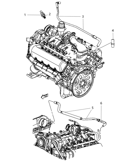 2010 Chrysler PT Cruiser Tube Crankcase Vent To Air Cleaner Diagram for 53032090AE