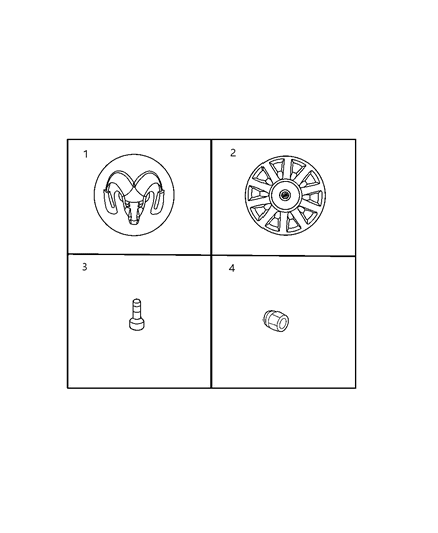 1993 Dodge D250 Cover Wheel Diagram for 5105021AA