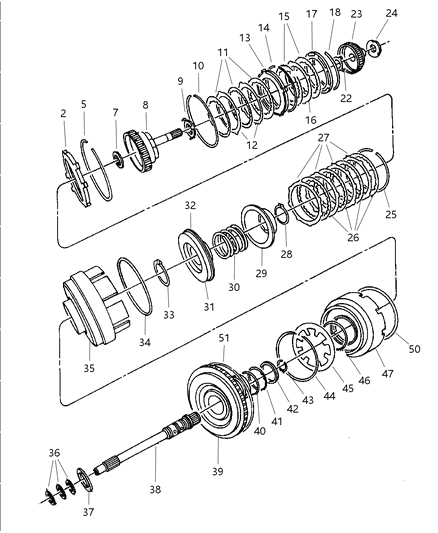 2005 Dodge Dakota Overhaul Package Transmission Diagram for 5103073AA