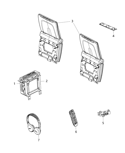 2003 Dodge Ram 3500 Van DVD Player Blu - Ray Diagram for 68280950AB