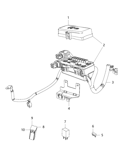 1992 Dodge Spirit Bracket Power Distribution Center Diagram for 68159909AB