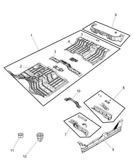 2004 Jeep Liberty Sill Bodyside Diagram for 68144995AA